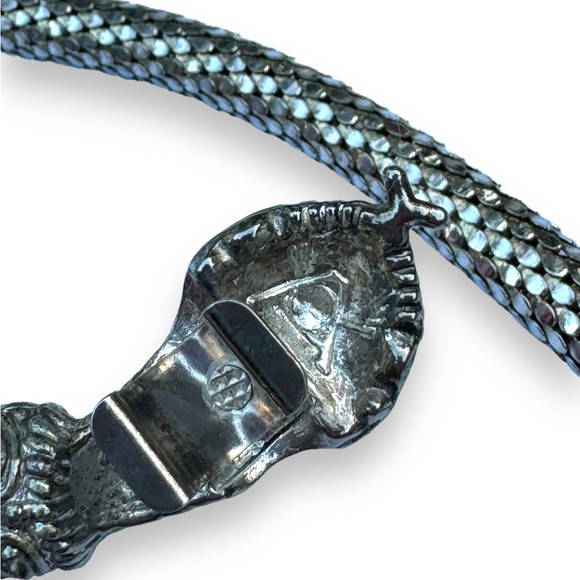 Vintage 1980s DL AULD Silver Mesh Snake Necklace - Picture 5 of 5